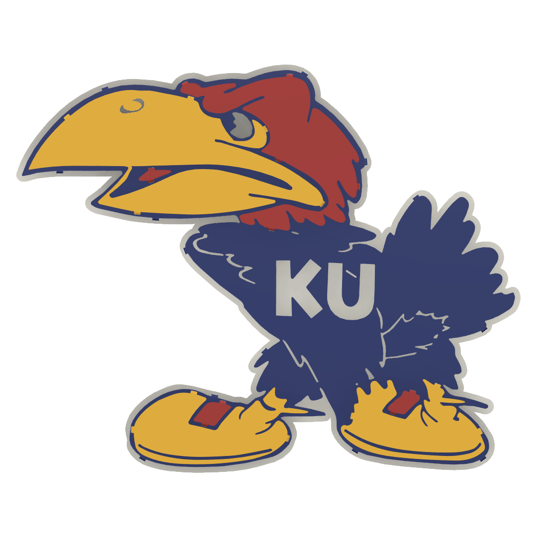 KU Angryhawk Metal Wall Art: University of Kansas - Lit