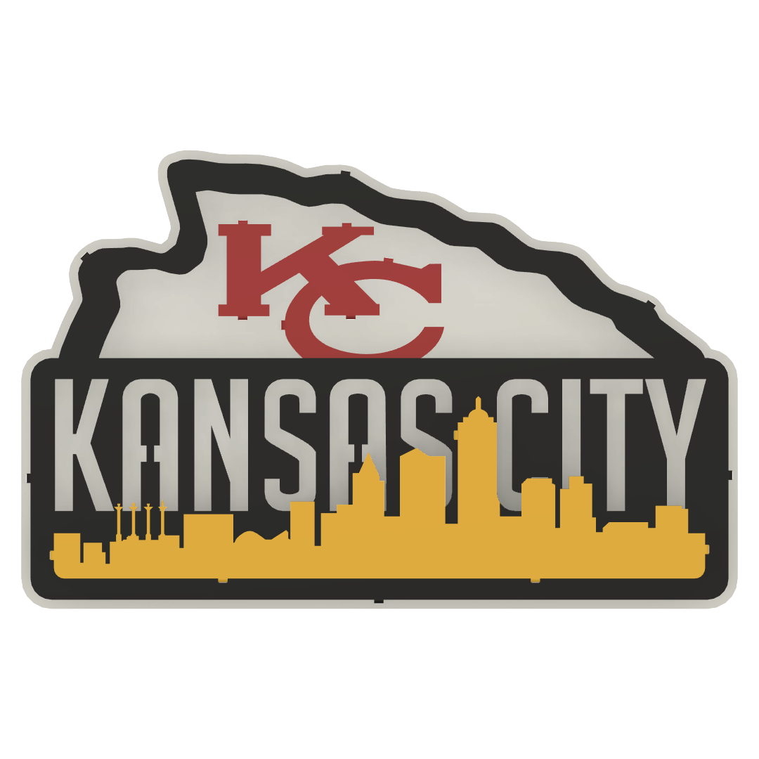 Arrowhead Skyline Metal Wall Art: Kansas City Chiefs - Lit