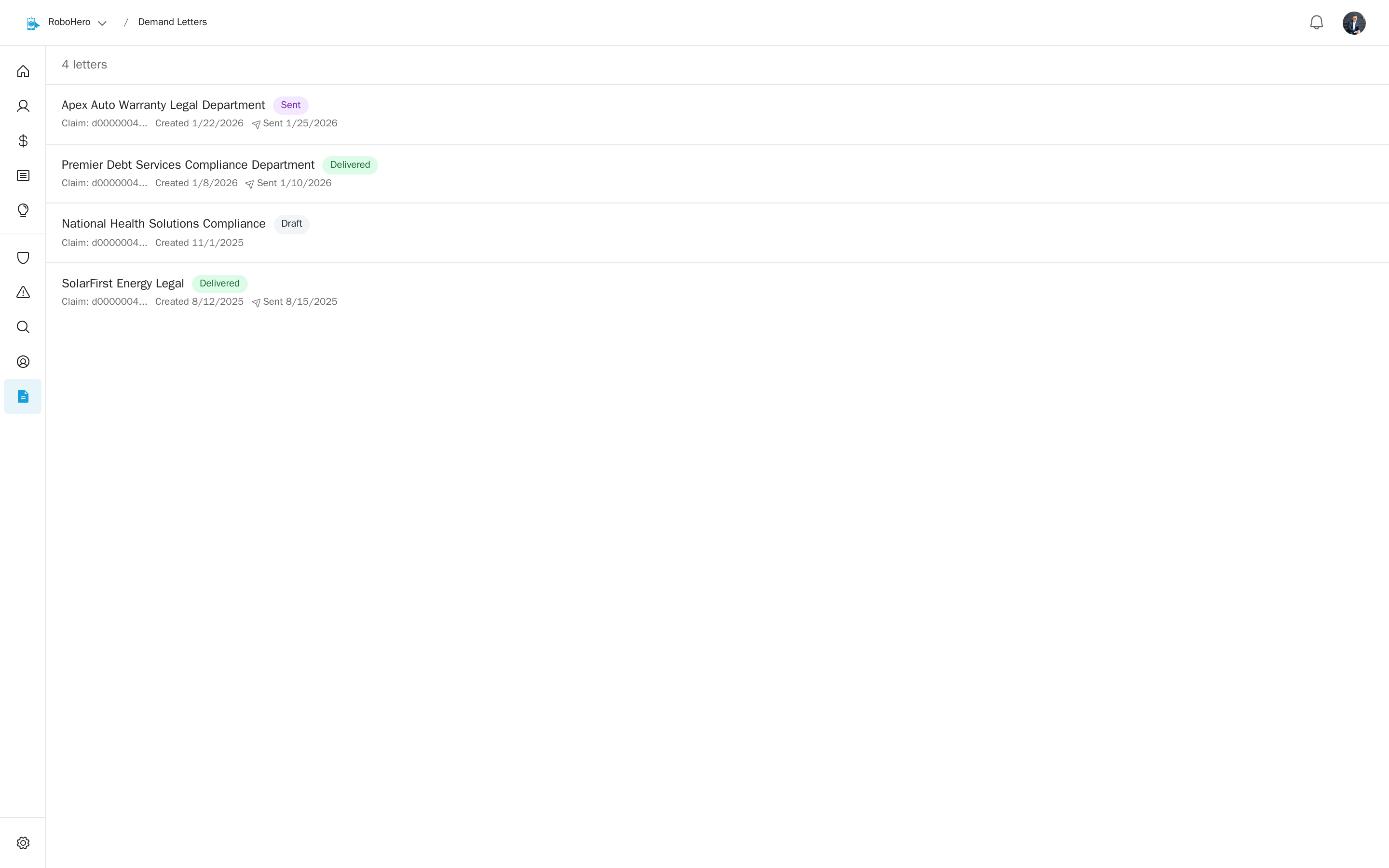 RoboHero demand letter preview — replace with actual screenshot